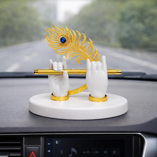 Goldplated Krishna Hand with Flute