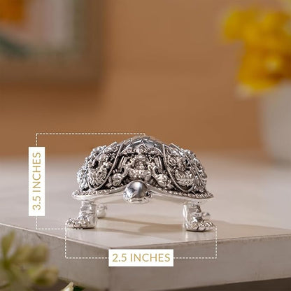 Ashtalakshmi Tortoise Idol - Silver Plated (3.5 inch)