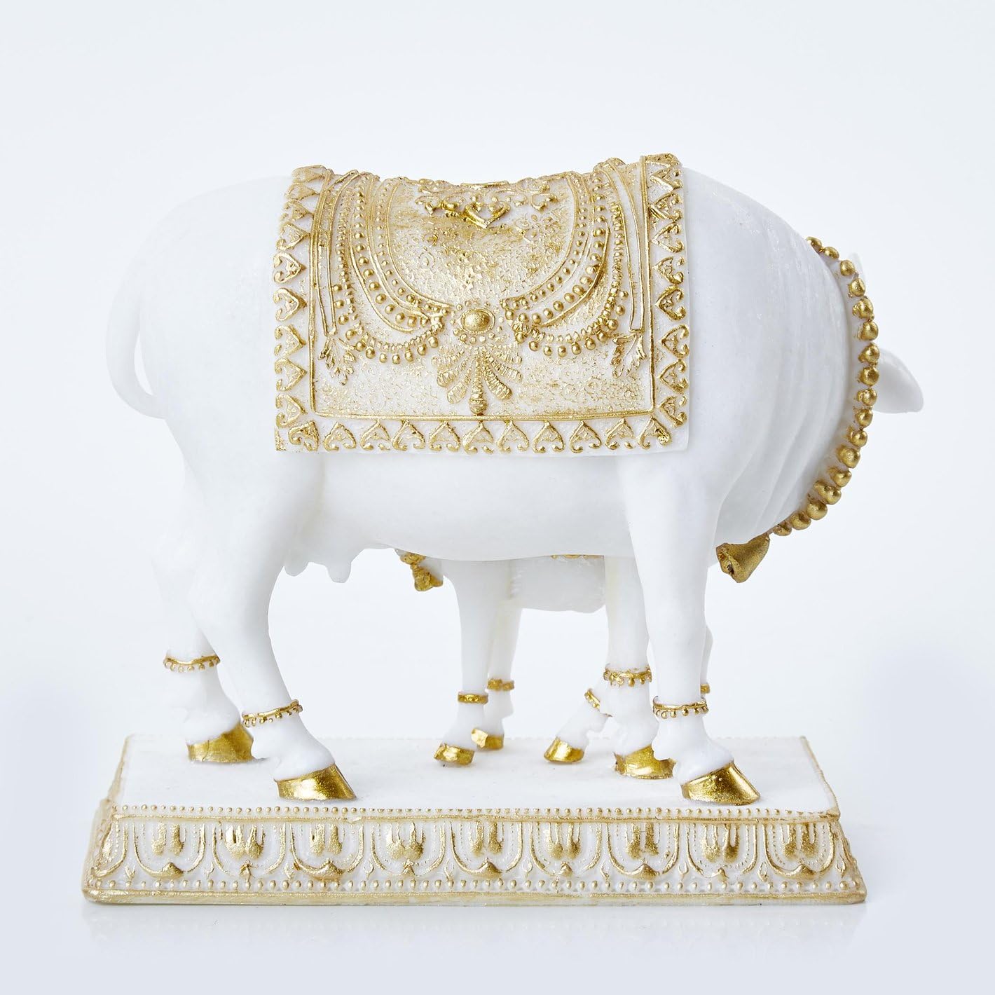 Kamdhenu Cow and Calf - Golden Plated